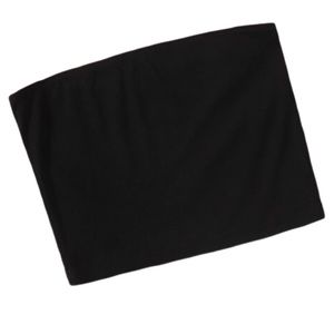 NWOT Black rib-knit bandeau top